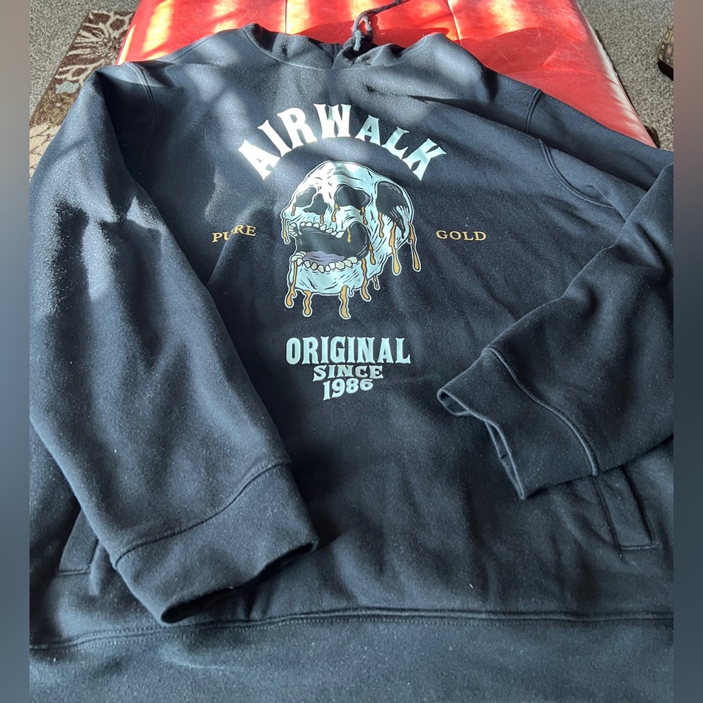 Airwalk Black Cotton-Blend Hoodie size 2XL